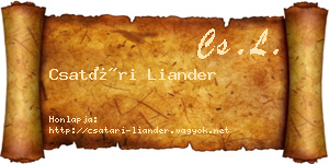 Csatári Liander névjegykártya